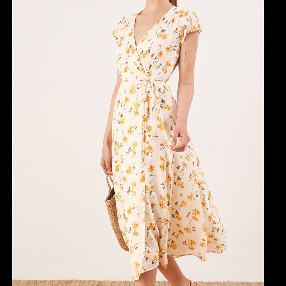 Reformation Carina Wrap Dress Limonada M Worn once